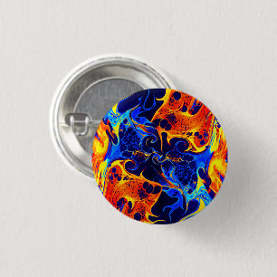 trendy abstract colourful colour swirl 3 cm round badge