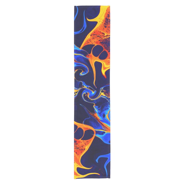 trendy abstract colourful colour swirl short table runner (Front)