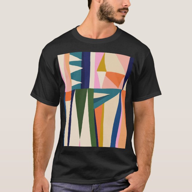 Trendy Abstract: Colourful Hand Drawn. T-Shirt (Front)