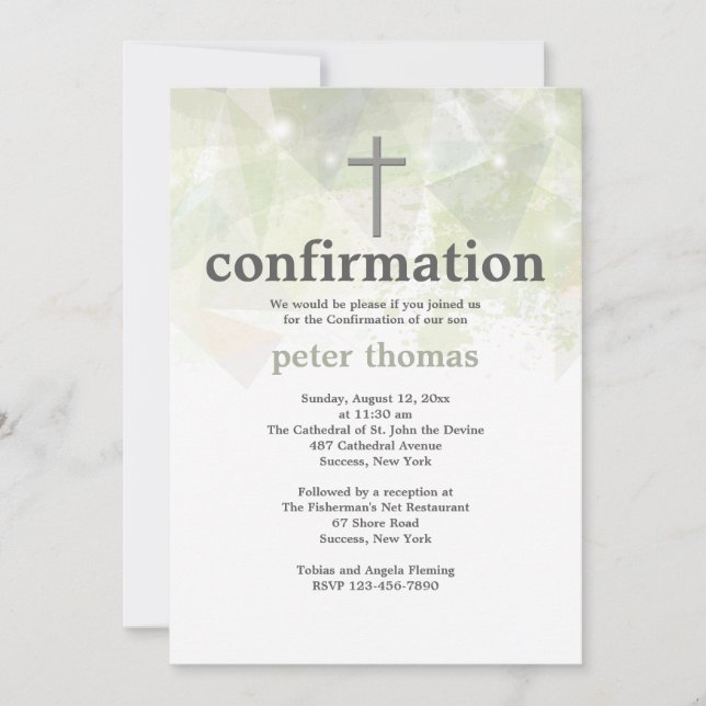Trendy Abstract Confirmation Invitation (Front)