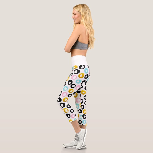 Trendy Abstract Dots Pattern Capri Leggings (Left)