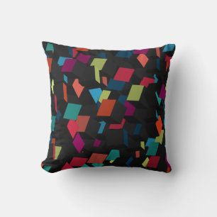 Trendy Abstract Geometric Cube Pattern Cushion