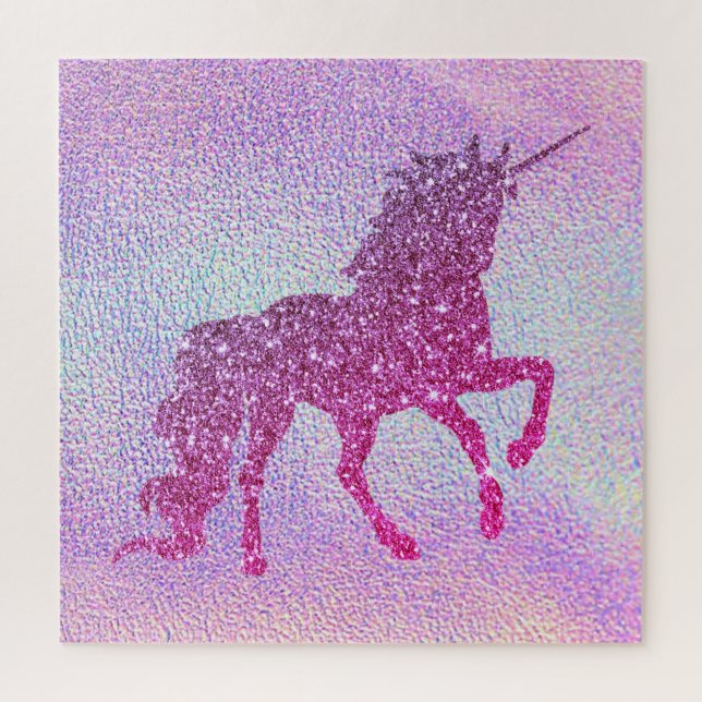 Trendy abstract glitteer unicorn jigsaw puzzle (Vertical)