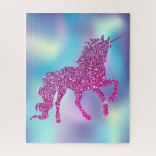 Trendy Abstract Glitter Unicorn Jigsaw Puzzle