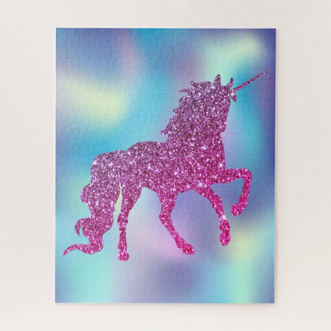Trendy Abstract Glitter Unicorn Jigsaw Puzzle (Vertical)