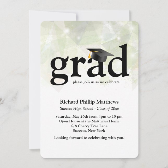 Trendy Abstract Graduation Invitation (Front)