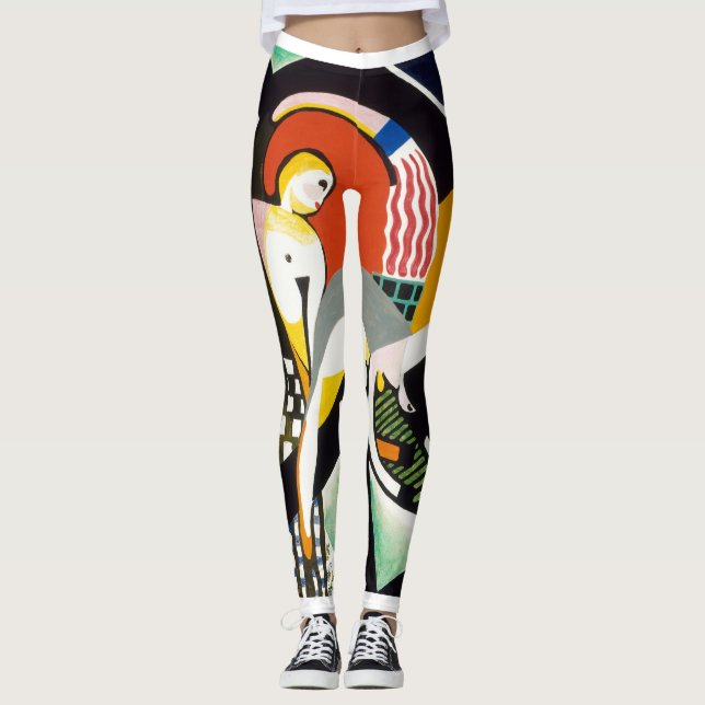 Trendy Abstract  Modern Art Women's Yoga Pants   (Front)