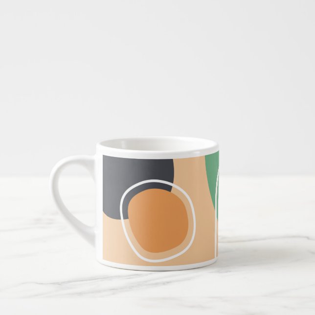 Trendy abstract organic art design espresso cup (Left)