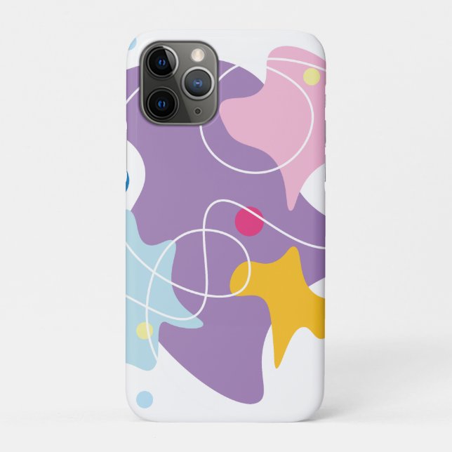 Trendy abstract pattern in purple and blue colours Case-Mate iPhone case (Back)