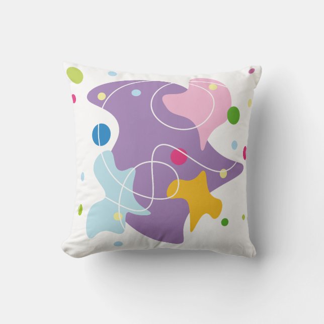 Trendy abstract pattern in purple and blue colours cushion (Front)