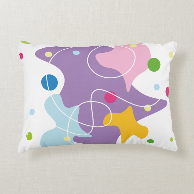 Trendy abstract pattern in purple and blue colours decorative cushion (Front)