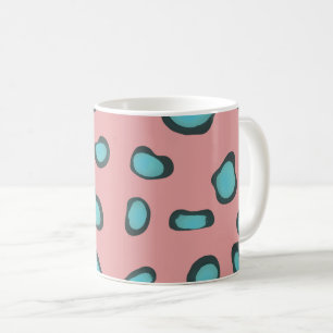 Trendy Abstract Pink and Blue Leopard Spots Coffee Mug
