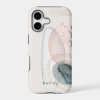 Trendy Abstract Pink Gold Shapes Personalised
