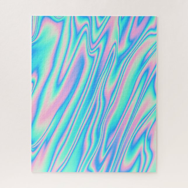 Trendy abstract unicorn holographic jigsaw puzzle (Vertical)