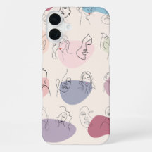 Trendy Abstract Woman Line Art iPhone Case