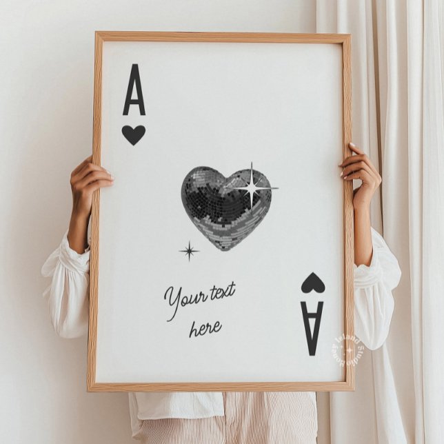 Trendy Ace of Hearts Custom Print Poker Card (Trendy Ace of Hearts Custom Print Poker Card)