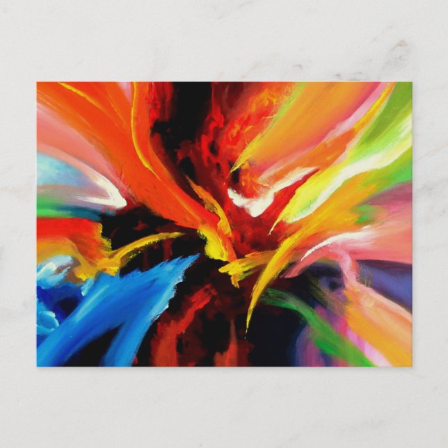 Trendy Acrylic Painting Template Modern Abstract Postcard (Front)