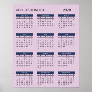 Trendy add your own custom text 2026 Calendar      Poster
