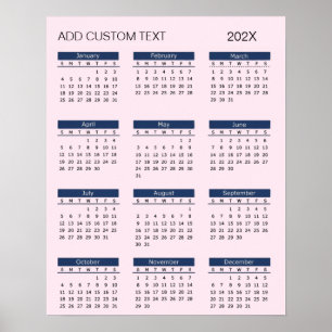 Trendy add your own custom text 2026 Calendar Poster