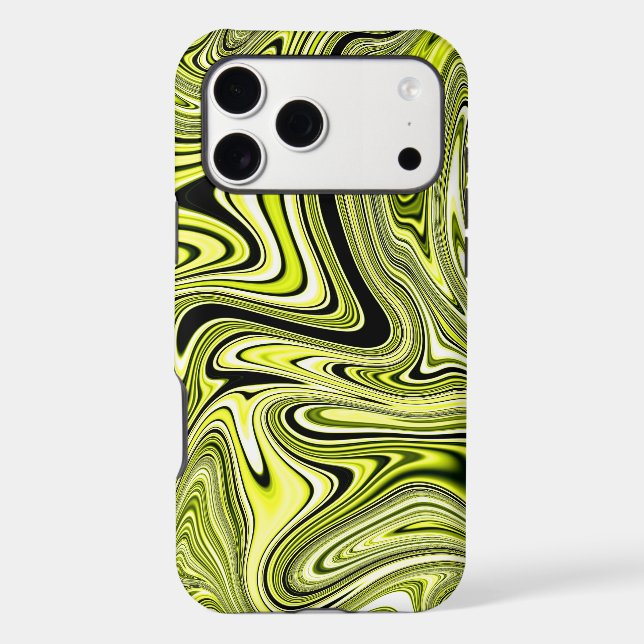 Trendy Aesthetic Marble Lime Yellow Pattern (Back)