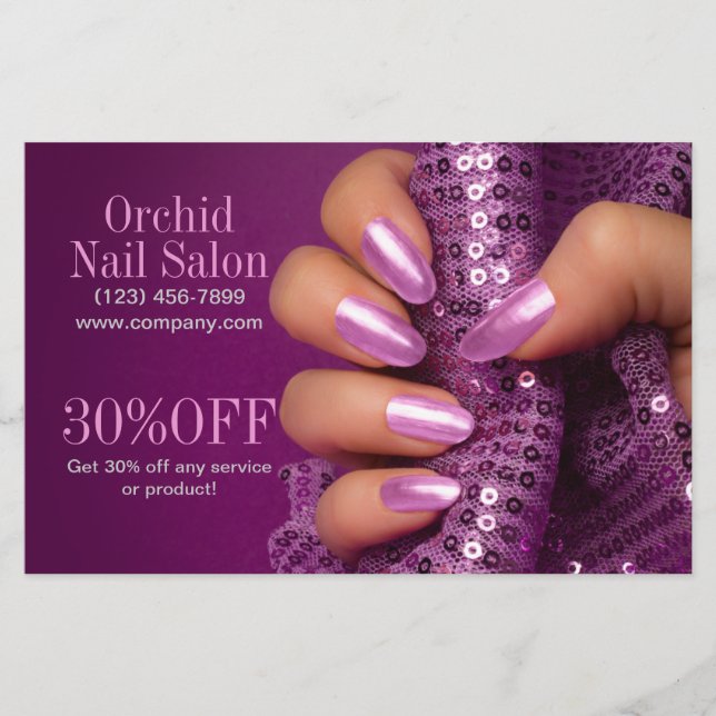 Trendy Aesthetician SPA Nail Salon Price Lists Flyer (Front)