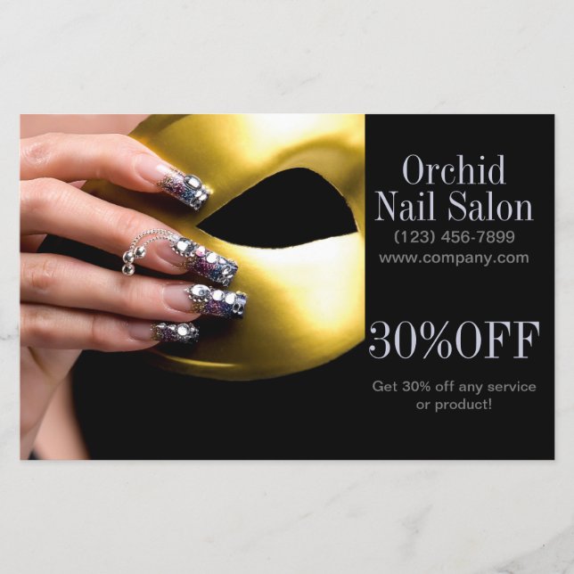 Trendy Aesthetician SPA Nail Salon Price Lists Flyer (Front)