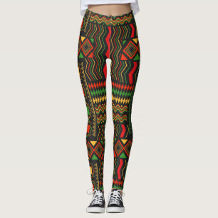 Trendy African Tribal Geo Abstract Leggings