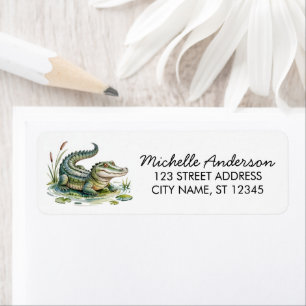 Trendy Alligator-Crocodile Animal Return Address Label