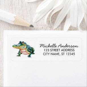 Trendy Alligator-Crocodile Animal Return Address Label