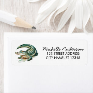Trendy Alligator-Crocodile Animal Return Address Label
