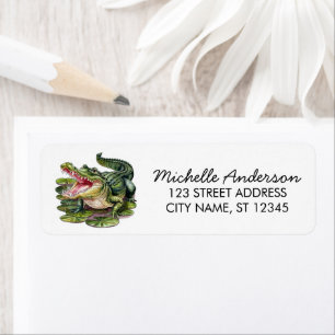 Trendy Alligator-Crocodile Animal Return Address Return Address Label