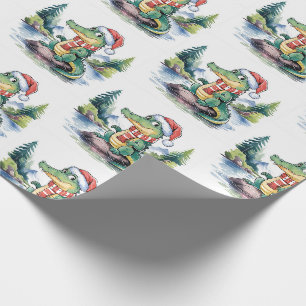 Trendy Alligators-Crocodiles Christmas Pattern Wrapping Paper