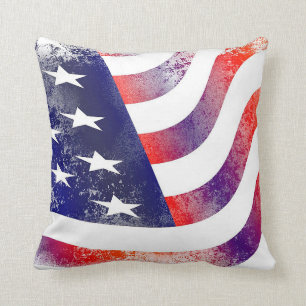 Trendy American Flag Throw Pillow