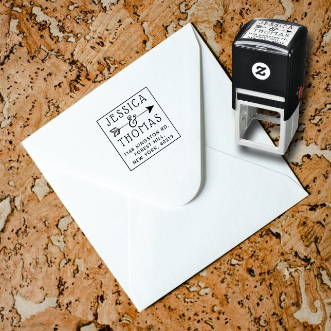 Trendy Ampersand & Arrow Custom Name & Address Self-inking Stamp (Creator Uploaded)