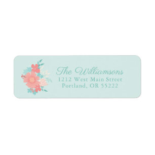 Trendy and beautiful floral design return address label