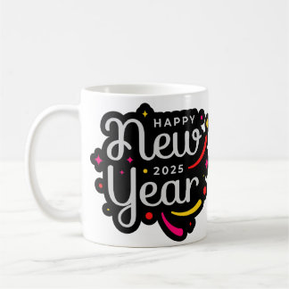 Trendy and Festive 2025 Happy New Year Design Coffee Mug