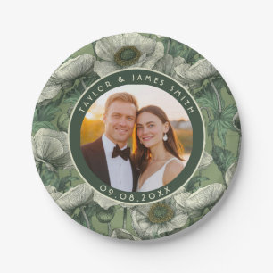 Trendy Anemones Plates For Bridal Shower Party