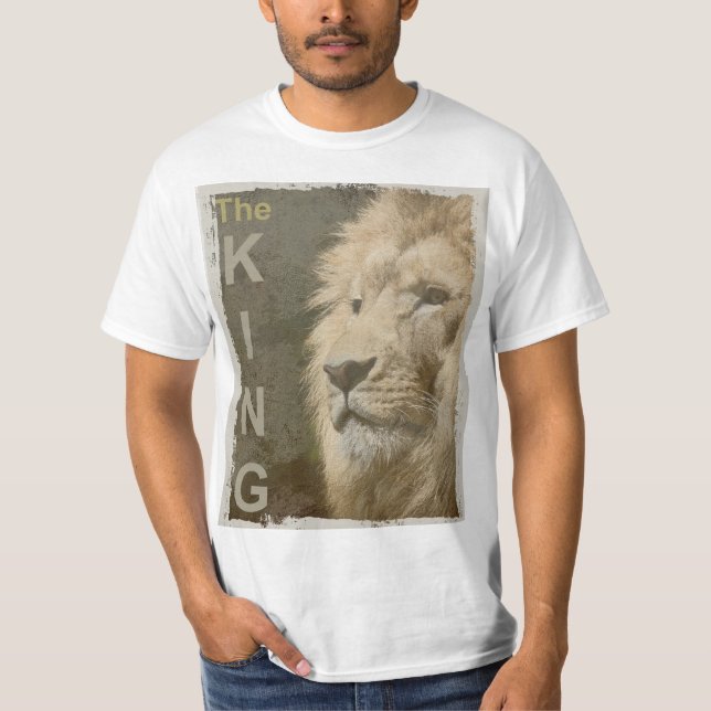 Trendy Animal Lion Face Top Mens Modern Template (Front)