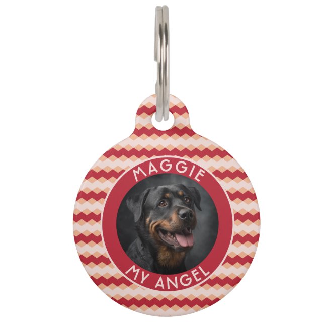 Trendy Animal Lover Gift Chevron Pattern Pet Tag (Front)