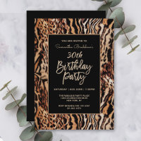 Trendy Animal Print 30th Birthday Party