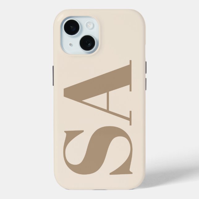 trendy Antique White with Monogram Case-Mate iPhone Case (Back)