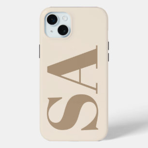 trendy Antique White with Monogram Case-Mate iPhone 15 Mini Case