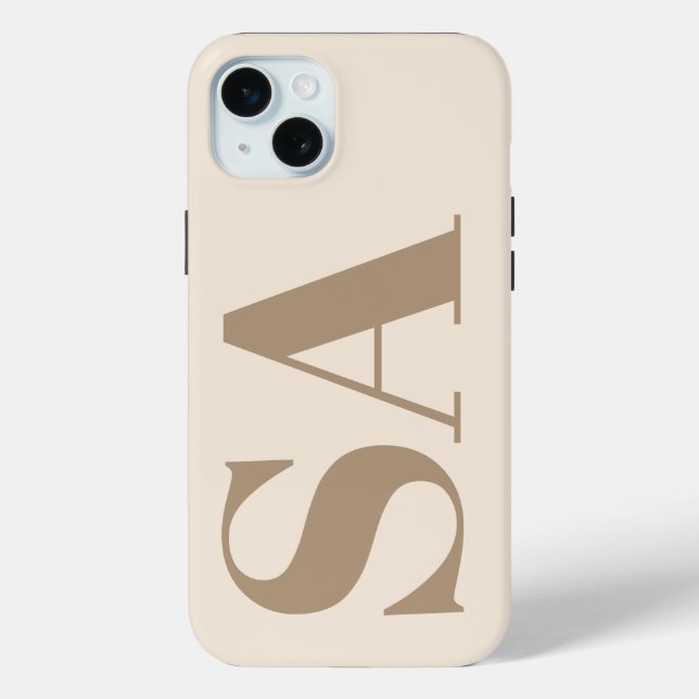 trendy Antique White with Monogram Case-Mate iPhone Case (Back)