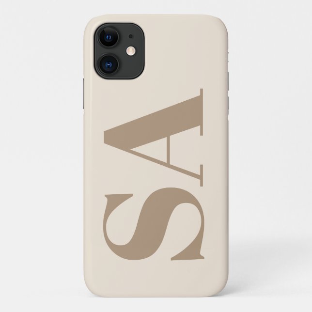 trendy Antique White with Monogram Case-Mate iPhone Case (Back)