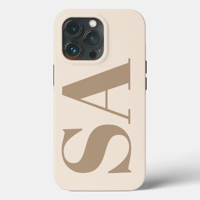 trendy Antique White with Monogram Case-Mate iPhone Case (Back)