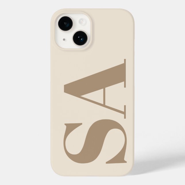 trendy Antique White with Monogram Case-Mate iPhone Case (Back)