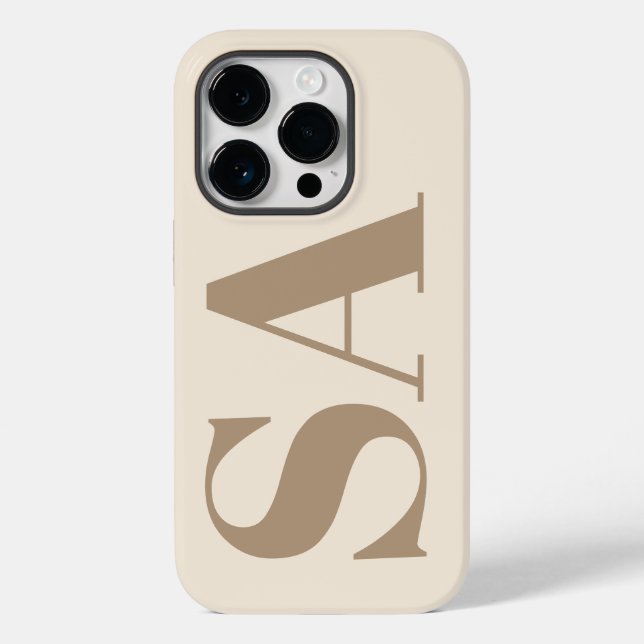 trendy Antique White with Monogram Case-Mate iPhone Case (Back)