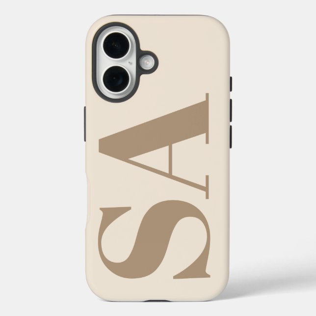 trendy Antique White with Monogram Case-Mate iPhone Case (Back)