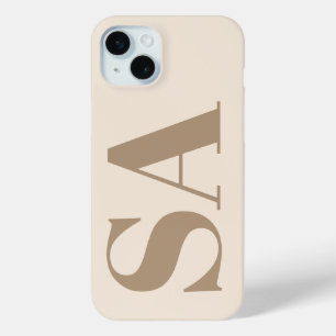 trendy Antique White with Monogram Case-Mate iPhone 15 Mini Case