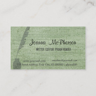 Trendy Antique Writing Ink Pen Editor Journalist Business Card